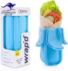 Blue Reusable Silicone Lunch Flatbread Wrap Holder Container Alternative to Bee