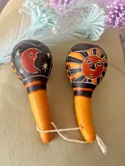 Andean Sound Healing Ceremonial Handcrafted Medium Rattle Pair Gourd Au Seller