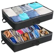 2 Pack Under Bed Storage Bin, Black