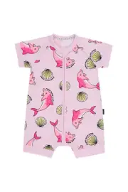 BONDS ZIP WONDERSUIT ROMPER DOLLY DOLPHIN SZ 0000 BNWT FREE POST (H78)