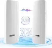 Point to Point Wireless Bridge, KuWFi 900Mbps POE WiFi Bridge with Gigabit Port