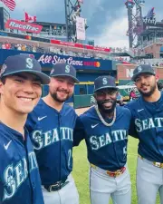 BRYAN WOO CAL RALEIGH JULIO RODRIGUEZ ANDRES MUNOZ 8x10 #9 SEATTLE MARINERS WM