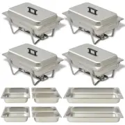 4 Piece Chafing Dish Set Stainless Steel vidaXL