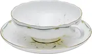 SILINE Fine Bone China Small Coffee Cup 5 Oz with Saucer, Compact Double Espresso Cup, Matcha Coffee Cup -Flowers