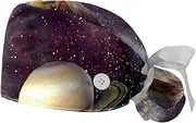 [WOSHJIUK] Working Hat 2 Pack Scrub Caps for Women,Galaxy Planet Space,Tie Back Cap Adjustable Scrub Hat