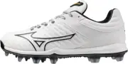 NIB Mizuno Pro FP Women's TPU Softball Cleats White Black Size 9.5