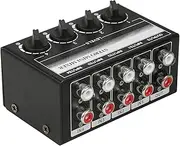 Labymos Mini Stereo 4 Channel Passive Mixer RCA Portable o Mixer 1 in 4 Out Stereo Distributor Control, No Battery Requed