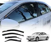 OAD4X4 Weathershields Compatible with Toyota Camry 2012-2015, Stainless Edge Weather Shields Window Visors Wind Deflectors Sun Rain Guard 4PCS Set