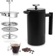 One&One Coffee Plunger Stainless Steel 2-4 cup - Metal French Press Coffee Maker 600ml - Coffee Press Plunger