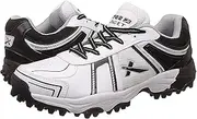 [KD Vector X] Cricket Shoes Rubber Spike Target Hockey Sports Studs Indoor Out Door Trek Shoes (4 M UK, White/Black)