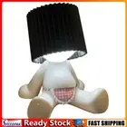 Sitting Little Naughty Boy Desk Lamp Rechargeable Night Light(Black Fig Leaf)