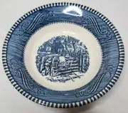 Currier and Ives Royal China Fruit Dessert Sauce Bowls OLD FARM GATE Blue