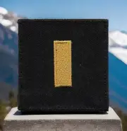 O-1 2nd Lieutenant Rank Patch Black Fits For VELCRO® BRAND Loop Fastener