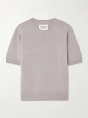 [TOVE] TOVE - Lura Cashmere Top - Gray - large large Gray
