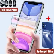Front + Back Hydrogel Film For iPhone 16 16E 15 14 13 12 11 Pro Screen Protector
