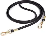 Thin Soft PU Leather Crossbody Replacement Chain Strap for Small Bag，Purse，Wallet，Clutch，Phone Case (Black - Gold)