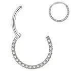 16G 3/8" 10mm Ear Cartilage Earring Hoop Daith Piercing CZ Septum Ring Hinged