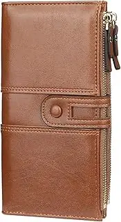 [SKUZA] Wallet,Card Bag,Women Fashion Wallets Long Leather Card Holder Classic Female Purse Zipper Wallet for Women (Black) (Color : Brown)