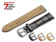 For LONGINES Watch Leather BLACK Strap Band Buckle Clasp Heritage Classic