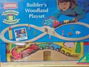 VINTAGE PLAYSKOOL Builders Woodland Playset NIB, AGE 3+ wood train set