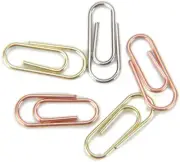 Mini Metal Paper Clips .5"X.25" 25/Pkg Silver, Copper & Brass