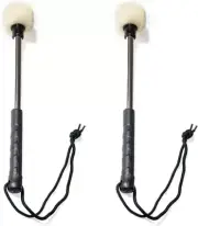 2Pcs Marching Bass Drum Mallets Timpani Percussion Mallet Felt Mallets Sticks wi