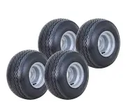 4 WANDA Golf Cart Tire Assembly 18X8.5-8 4-Ply Silver Rim 4 Lugs on 4"