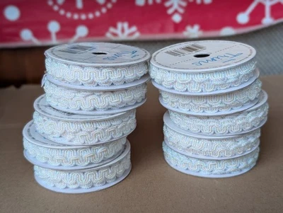 10 Darice 1/2" Gimp Braid Trim White 20 Yards Total