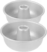 FIXOSHEE 2pcs Nonstick Cake Pan Round Baking Molds with Hollow Design for Chiffon and for Easy Release and Cleanup