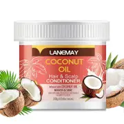 unbrand Coconut Oil Hair Cream 250g, Coconut Oil Hair & Scalp Conditioner, Smooth Frizz, Nourishes & Shine, Deep Conditioning & Restoriong Treatmen...