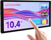 Waveshare 10.4inch QLED Quantum Dot Display, Capacitive Touch, 1600×720 Resolution, Compatible with Raspberry Pi 4B/3B+ etc., Support Jetson Nano and PC Windows 11/10/8.1/8/7