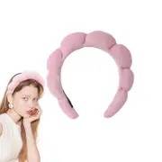 Nevenka Spa Headband for Women Sponge for Washing Face Skincare Shower-Pink