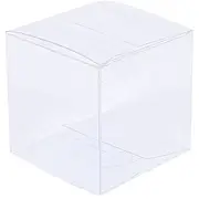 50 Piece Pack -PVC Clear See Through Plastic 12cm Square Cube Box - Large Bomboniere Product Promotion Exhibition Gift