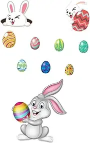 AUTSUPPL 1set Easter Bunny Stickers Removable Fridge Decals for Home Classroom Holiday Decor Design Easy to Install Fade-Resistant Fun Decoration