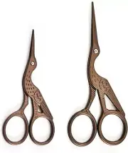 2PCS Vintage Stork Shape Sewing Scissors Stainless Steel Tailor Scissors Sewing