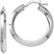 [JewelryWeb] 925 Sterling Silver Polished Hoop Earrings 28x18.2mm Wide 1.5mm Thick-Hoop Earring for Women