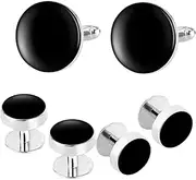 [JYHLSHBA] Cufflinks For Men 1 Pair Of Round Dripping Cufflinks Men'S French Shirt Tuxedo Cufflinks Small Armband Studs 6 Piece Set