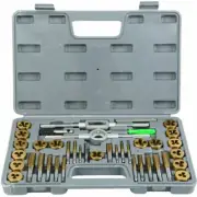 40 pcs Tap and Die Set Titanium Thread Renewing Tools SAE