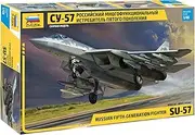 Zvezda 530004824 Sukhoi SU-57 Model, Plastic Kit for Assembly, Detailed Replica, Multicoloured