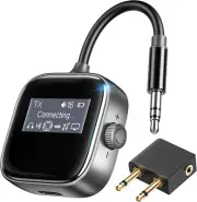 Airplane Bluetooth 5.3 Adapter, 2 in 1 Bluetooth Transmitter & Receiver for Airp