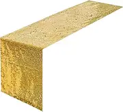 HMQIANG Gold Table Runner 12"x72" Sequin Table Runner Party Decor Glitter Table Linens Runner Sparkly Dinner Party Supplies Fabric for Baby Bridal Shower Holiday Celebrations