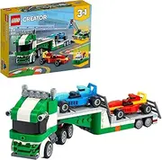 LEGO® Creator 3in1 Race Car Transporter 31113 Toy Truck and Trailer Building Kit;Car Transporter Toy;Crane Toy or Tugboat