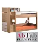 BUNK_BED ZEGNA DELUXE SINGLE STAIRS BOOKCASE LOWBOY CHEST DRAWERS WHITE OAK