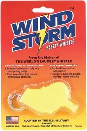 Storm Safety Whistles - Windstorm Whistle in Yellow - Pack of 2