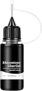 Nail Adhesive Glue - 10ml Rhinestone Sealant, Quick Drying Nail Bond, Strong Hold Glue | Non-Yellowing Nail Gem Adhesive, Precision Tip Nail Jewelry Glue Bottle for Manicure, Beginners, Home, Travel