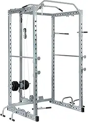 Power Rack Squat Cage Stands w LAT Pulldown Home Gym