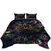 Space Feathers Mandala Coverlet