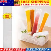 100X Popsicle Bags Candy Bag Disposable Jelly Maker Ice Pop Pouch Tubes Mold QS
