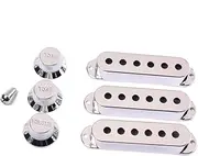 Alasum Guitar Pickup Cover Replacement Kit Chrome Finish Volume Tone Control Knobs Tip Set for Electric Guitar