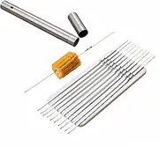 YUYUDEHM 304 Stainless Steel Kebabs Skewers, Heavy Duty Grilling Skewers, Reusable Metal Skewers for Grilling Barbecue Kitchen Party and Outdoor Cooking（40PCS）
